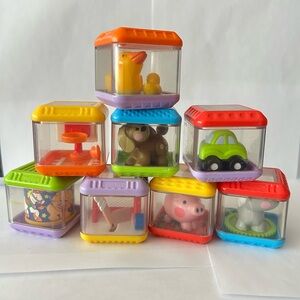 Vintage Fisher-Price Peek-a-Blocks (8) - Farm Animals, Sports & More